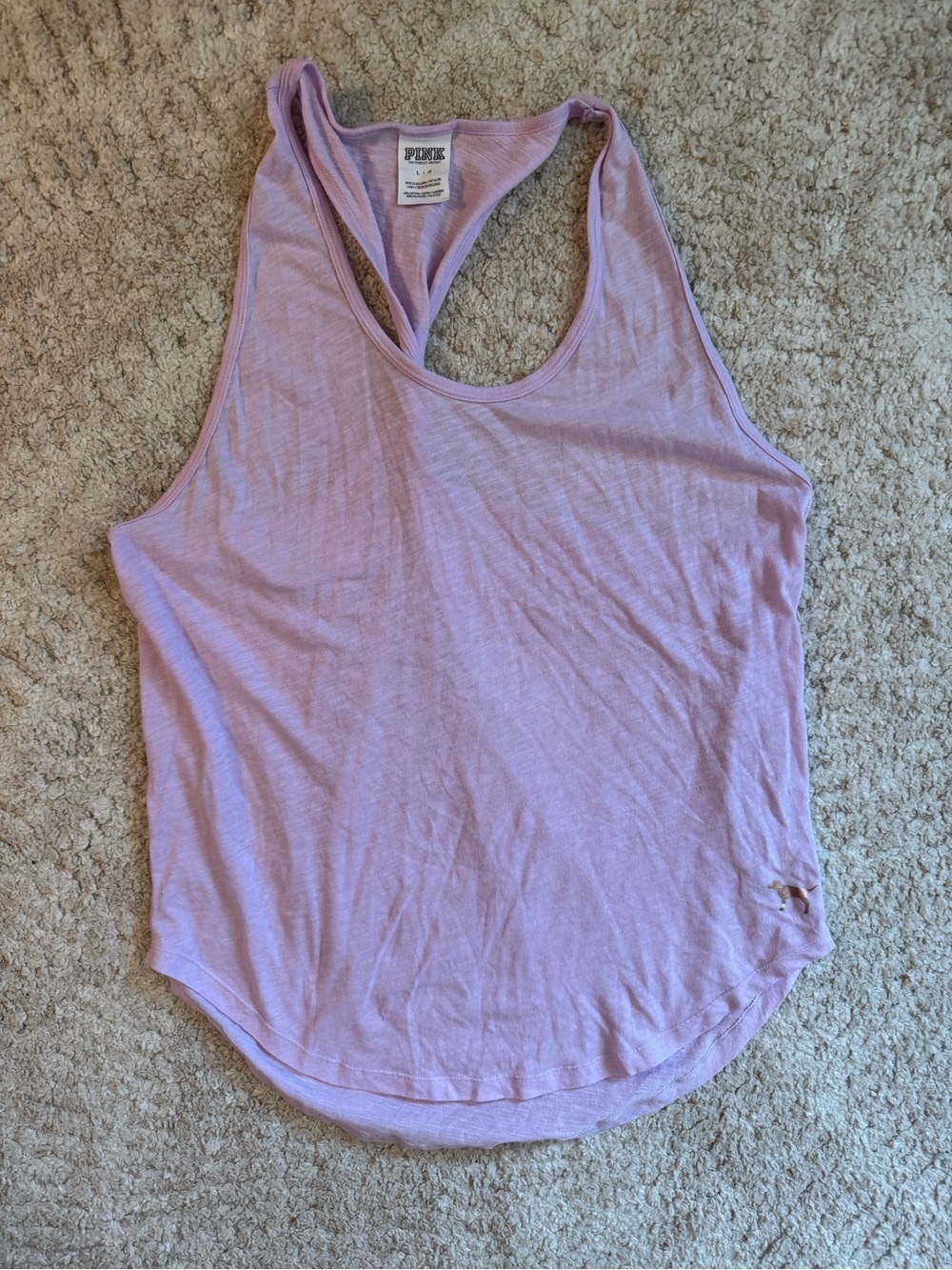 PINK Victoria’s Secret lilac twist racerback style tank size L in EUC!!